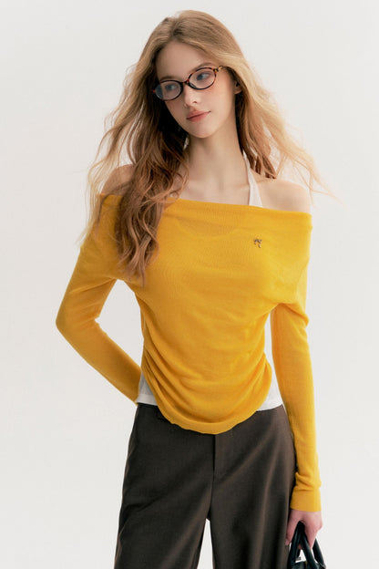Lazy French Halterneck Knit Top