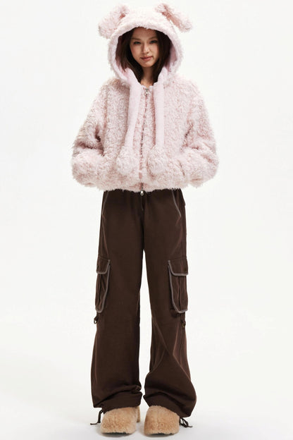 Cute Dog Ears Wool Coat