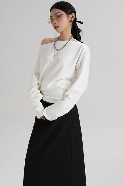 Temperament Shoulder T-shirt