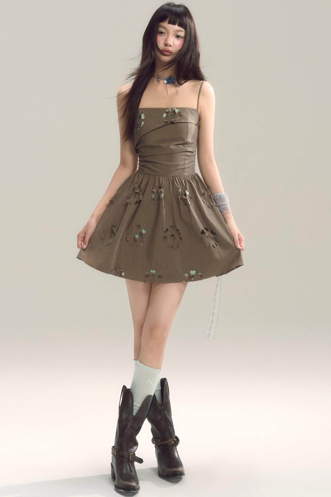 Coastal Floral Halter Dress