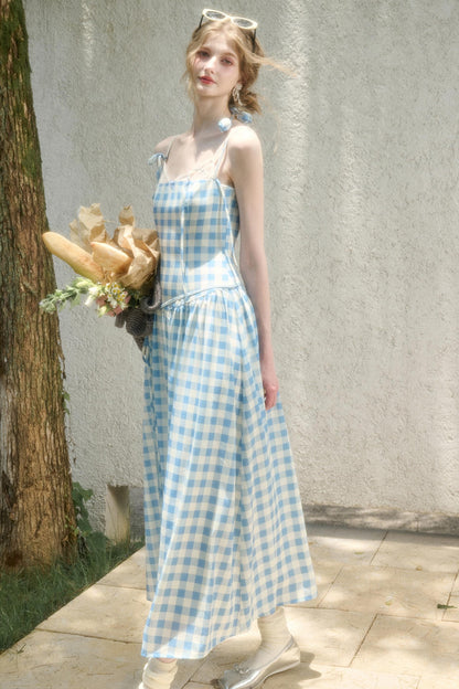 Galaxy Blue Pleated Sundress