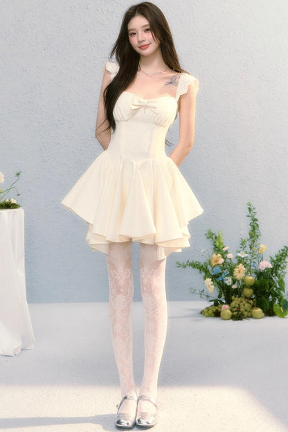 Golden Bow A-Line Dress