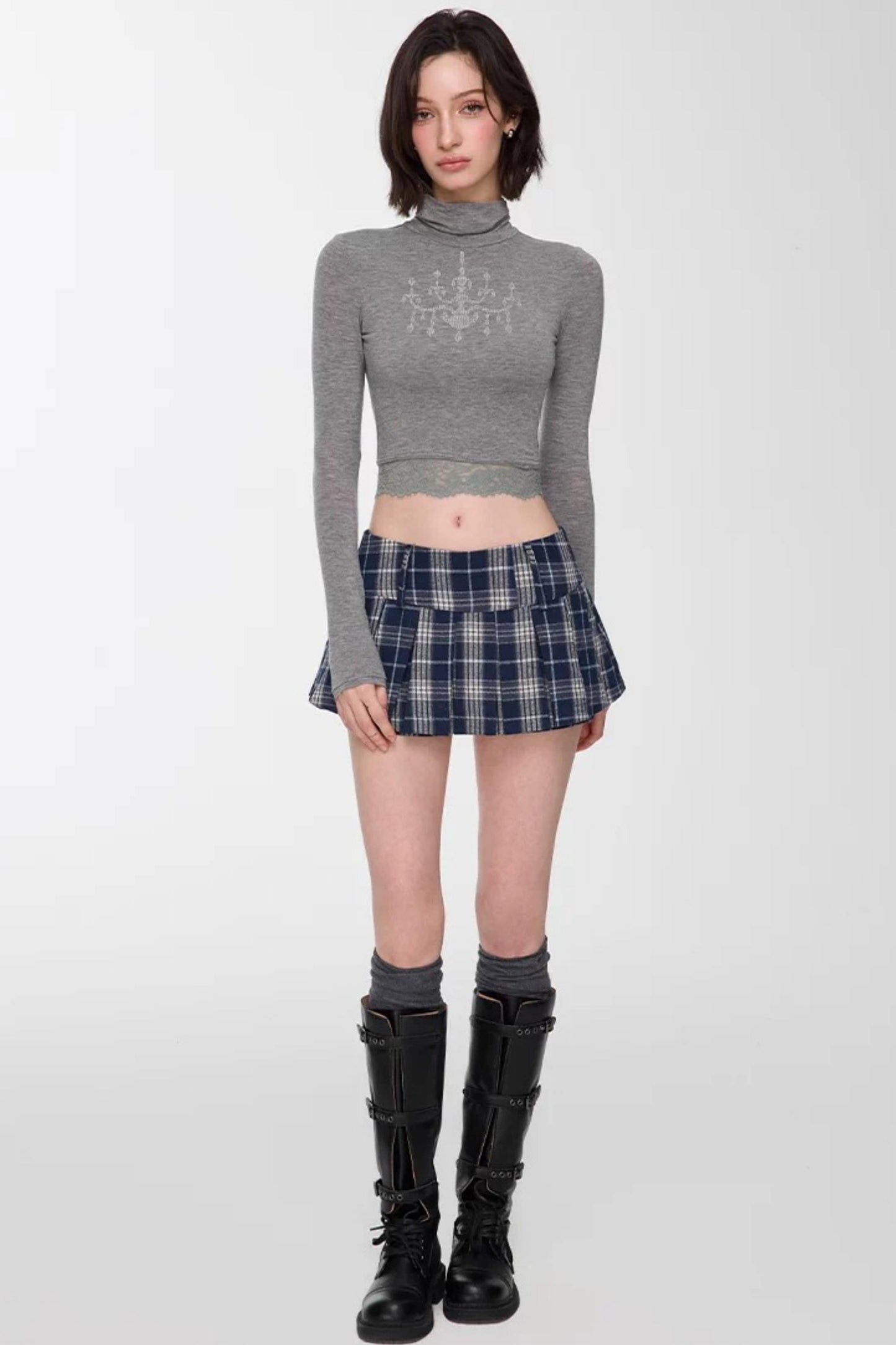 Rhinestone High-Neck Top