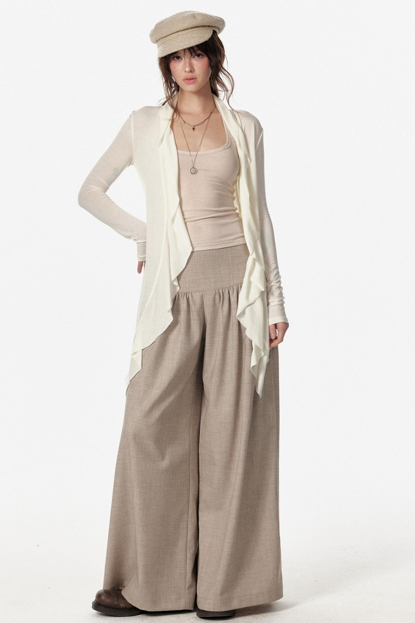Retro Wide Slim Drape Pants