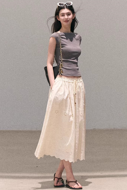 Pure Cotton Embroidered Skirt