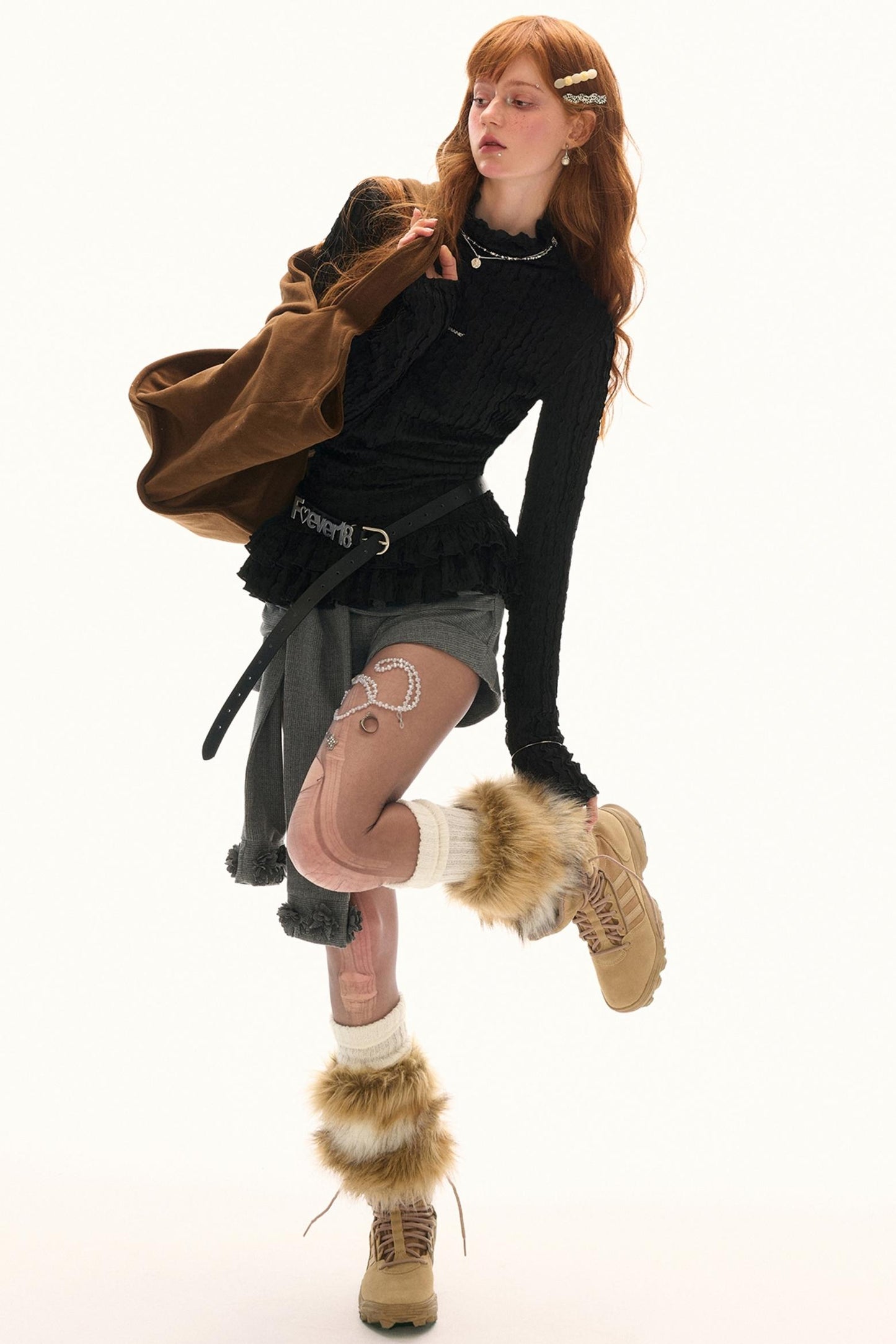 High-neck Slimming Long Sleeve Tee