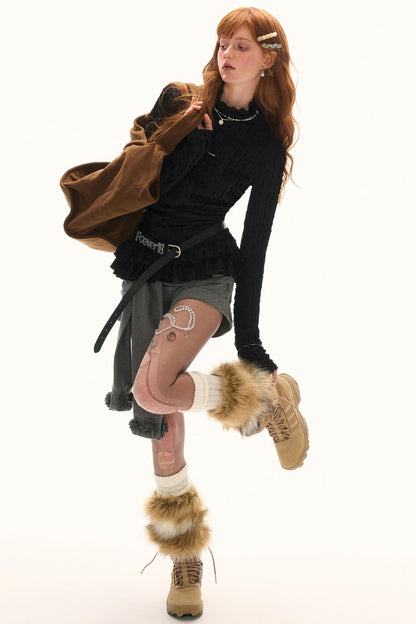 High-neck Slimming Long Sleeve Tee