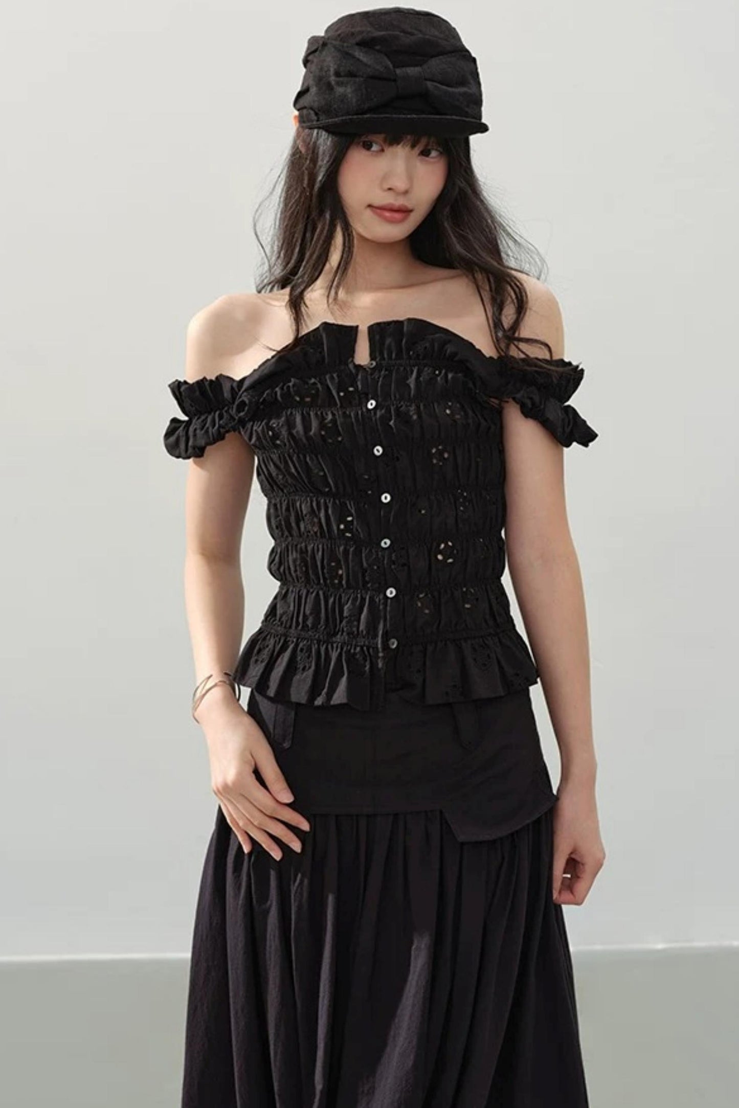 Dark Night Ruched Top