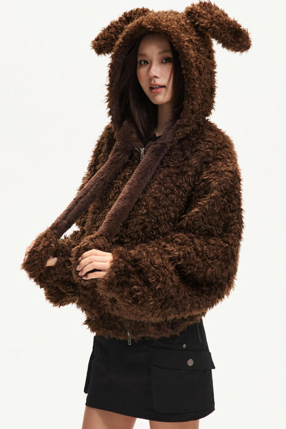 Cute Dog Ears Wool Coat