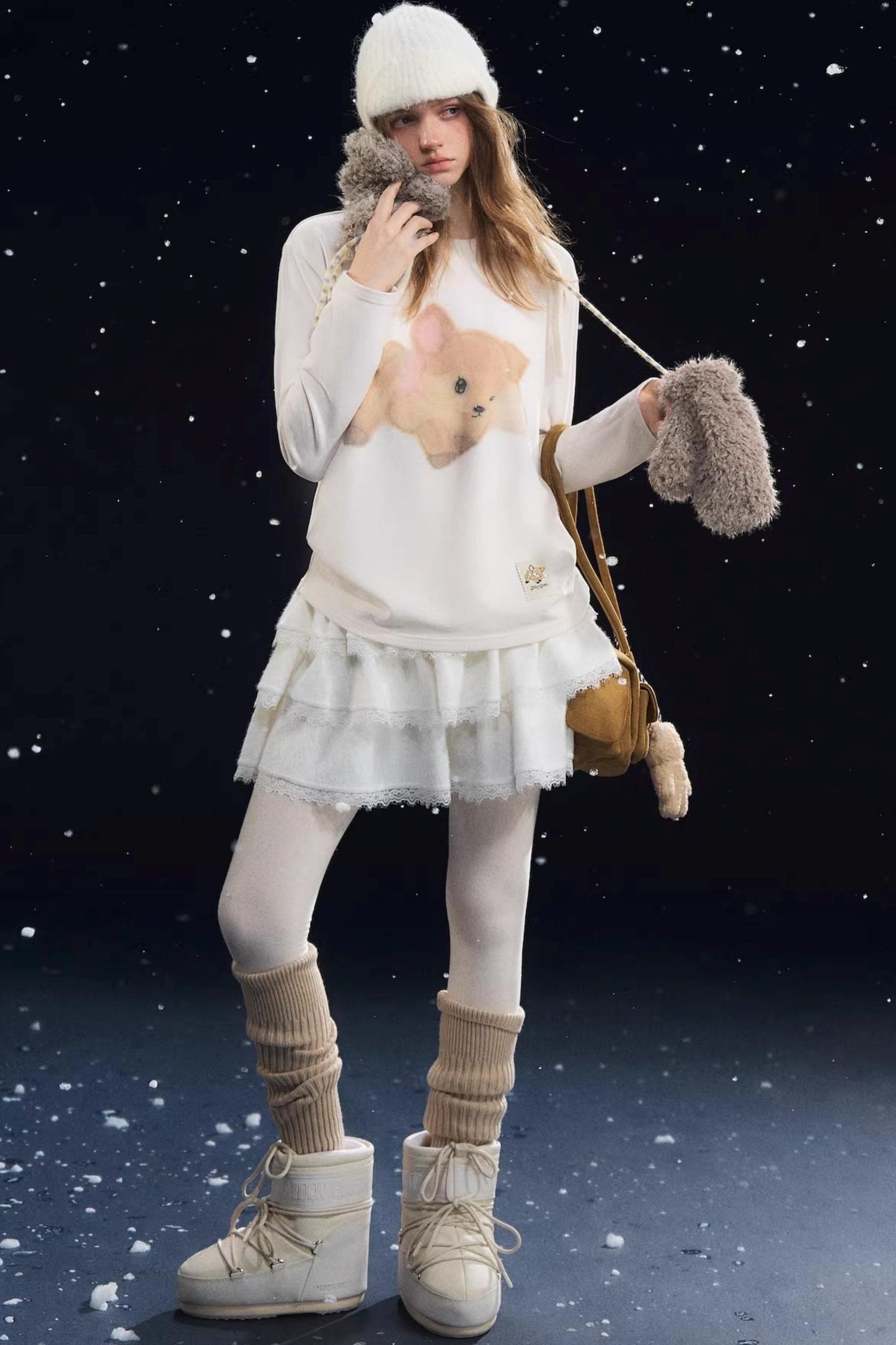 Little Deer Fluffy Blouse Top