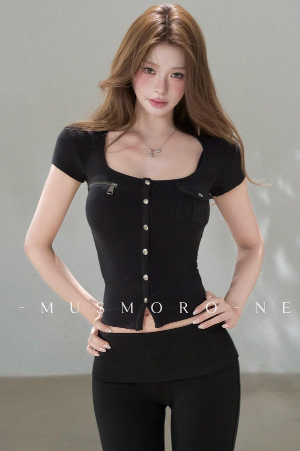 Cinched Waist Knit Top