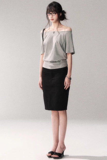 Off-Shoulder Stretchy Summer Top