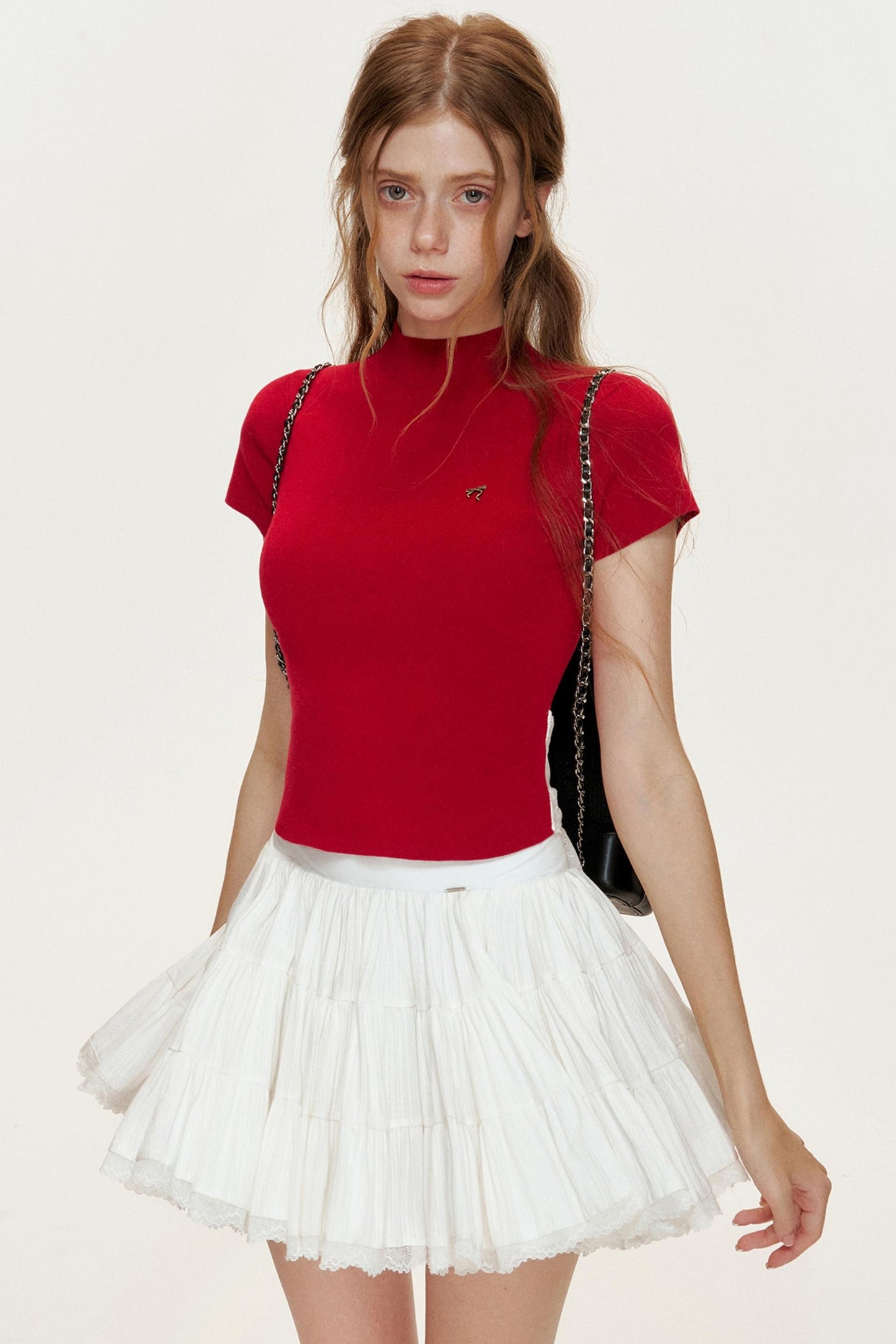 Slim-Fit Knitted Short-Sleeved T-Shirt