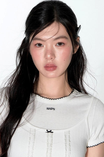 Summer Lace Suspenders Cropped Vest