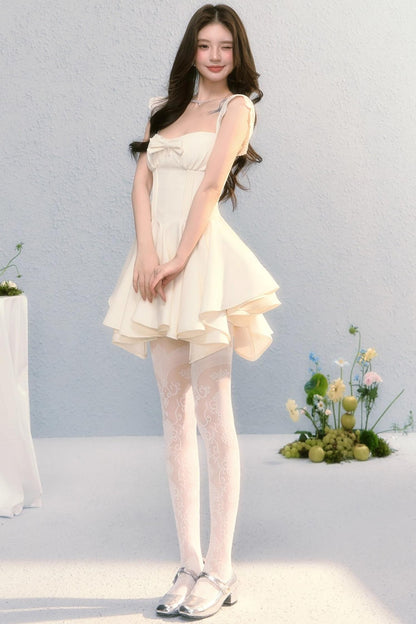 Golden Bow A-Line Dress