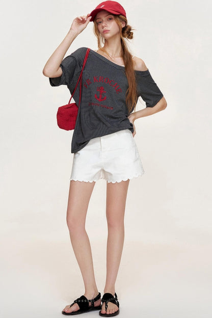 Navycore Knitted Striped T-shirt