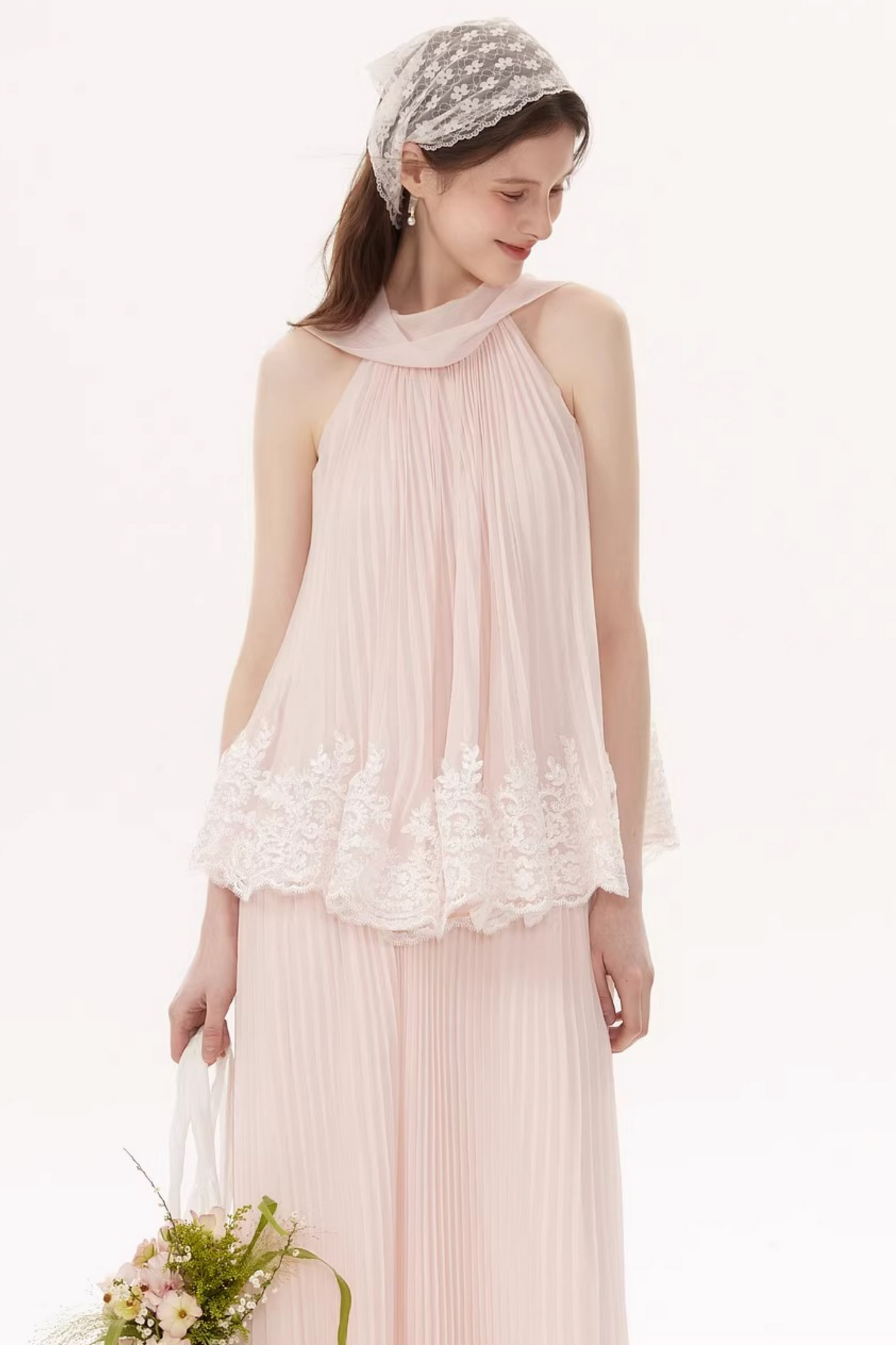Embroidered Lace A-Line Dress