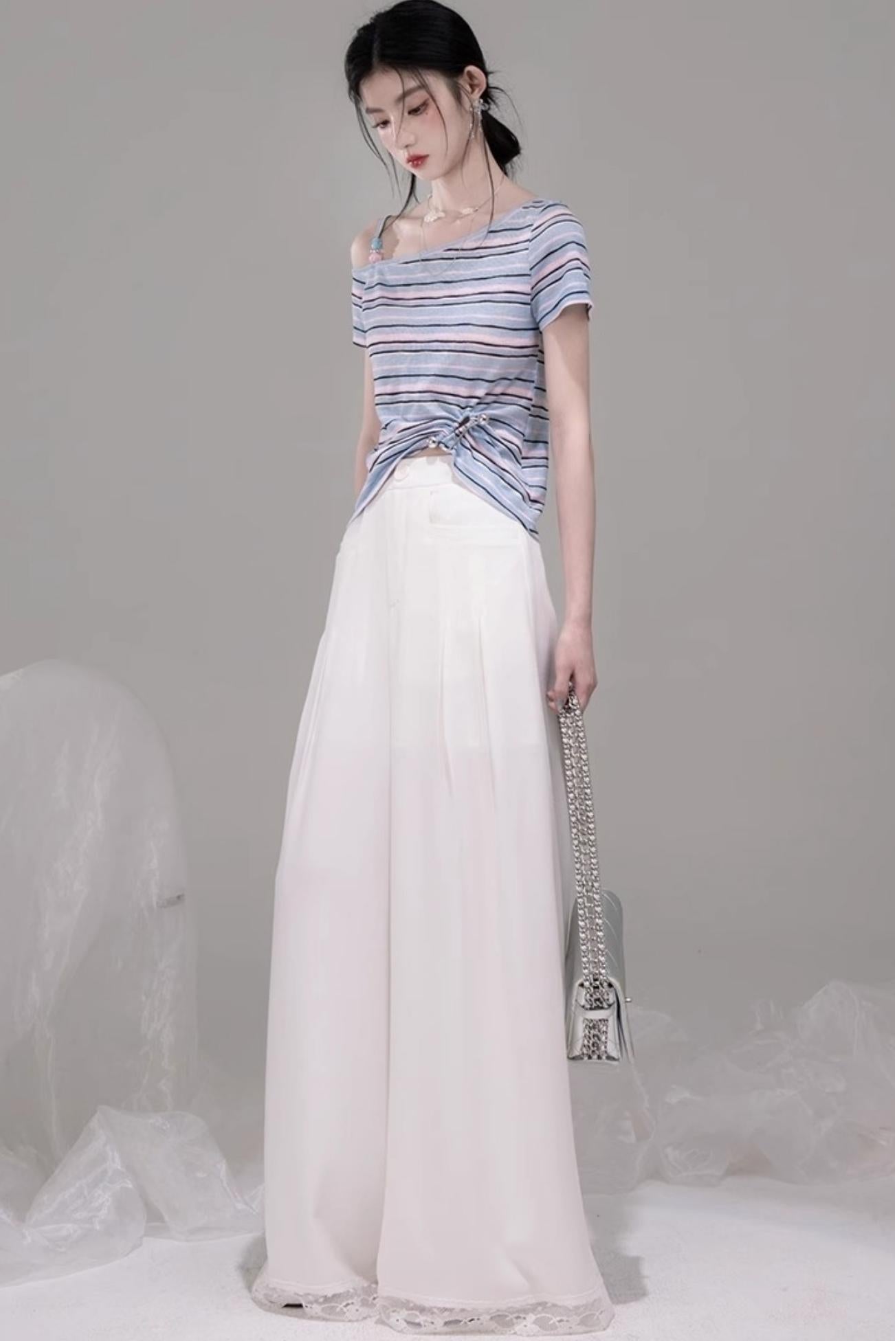 Chic Apricot Wide Leg Pants