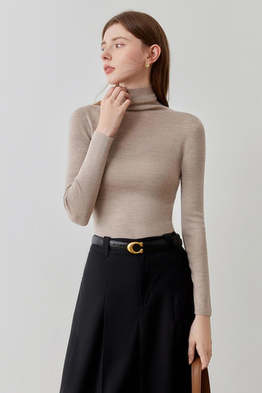 High Neck Knit Base Layer Sweater