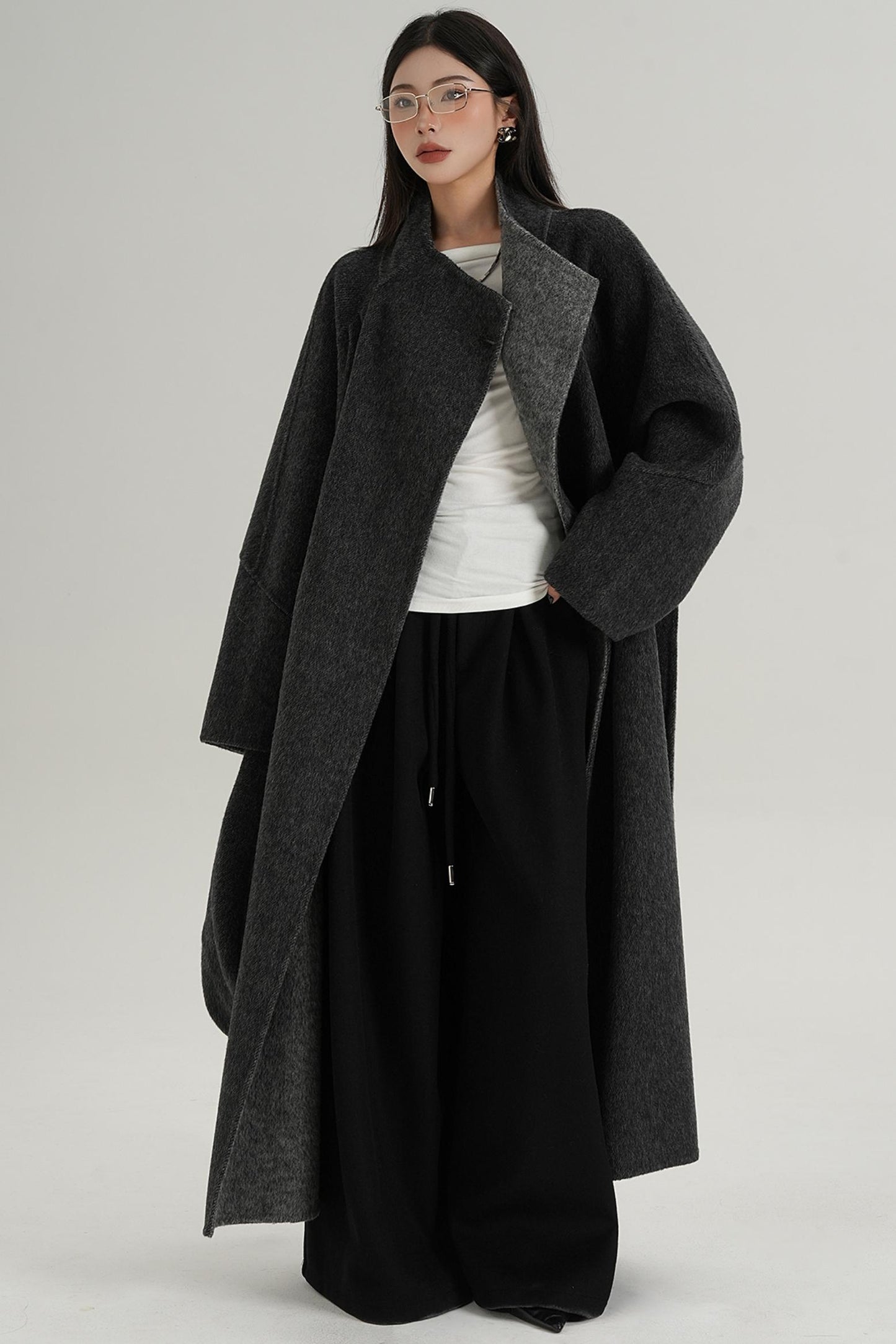 Woolen Elegance Long Jacket