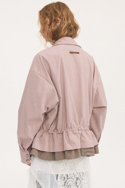 Stand Collar Patchwork Jacket