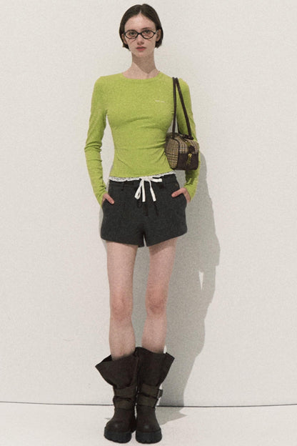 Slim Lace Long Sleeve T-shirt