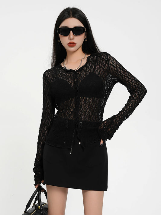 European American Style Cutout Top