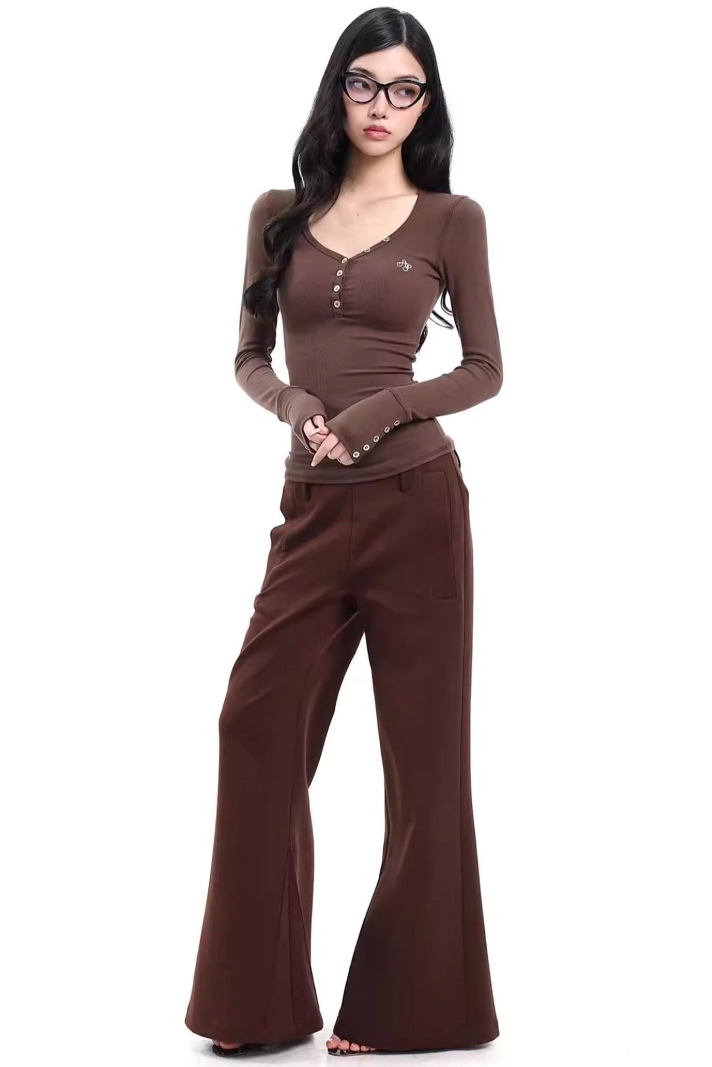 Retro Gray Flared Pants