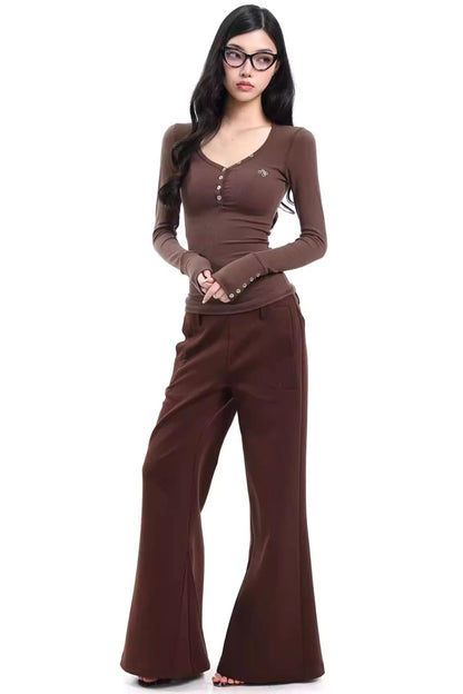 Retro Gray Flared Pants