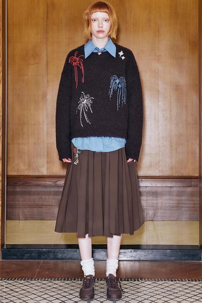 Three-Dimensional Pleated Skirt