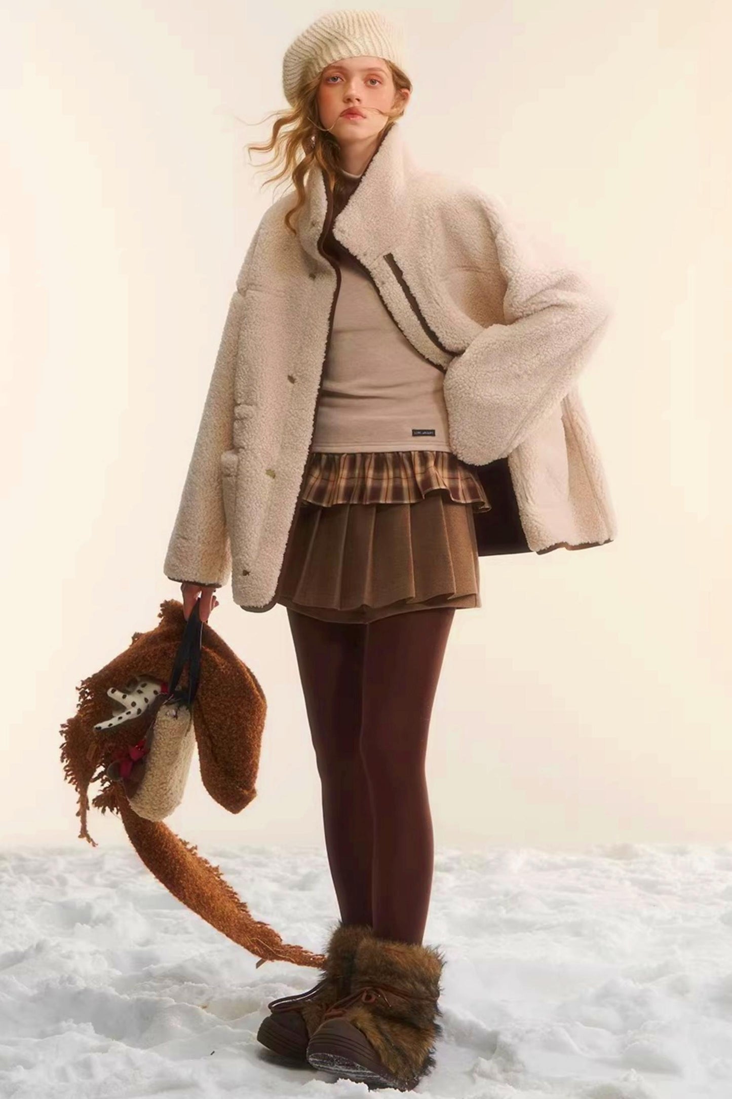 Reversible Lamb Wool Biker Jacket