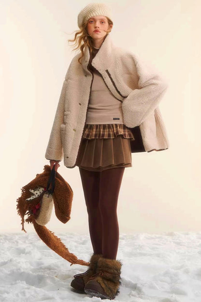 Reversible Lamb Wool Biker Jacket