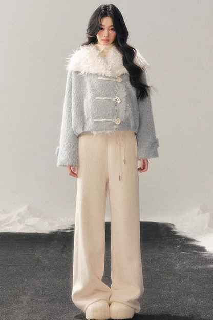 Quilted Faux Lamb Wool Jacket