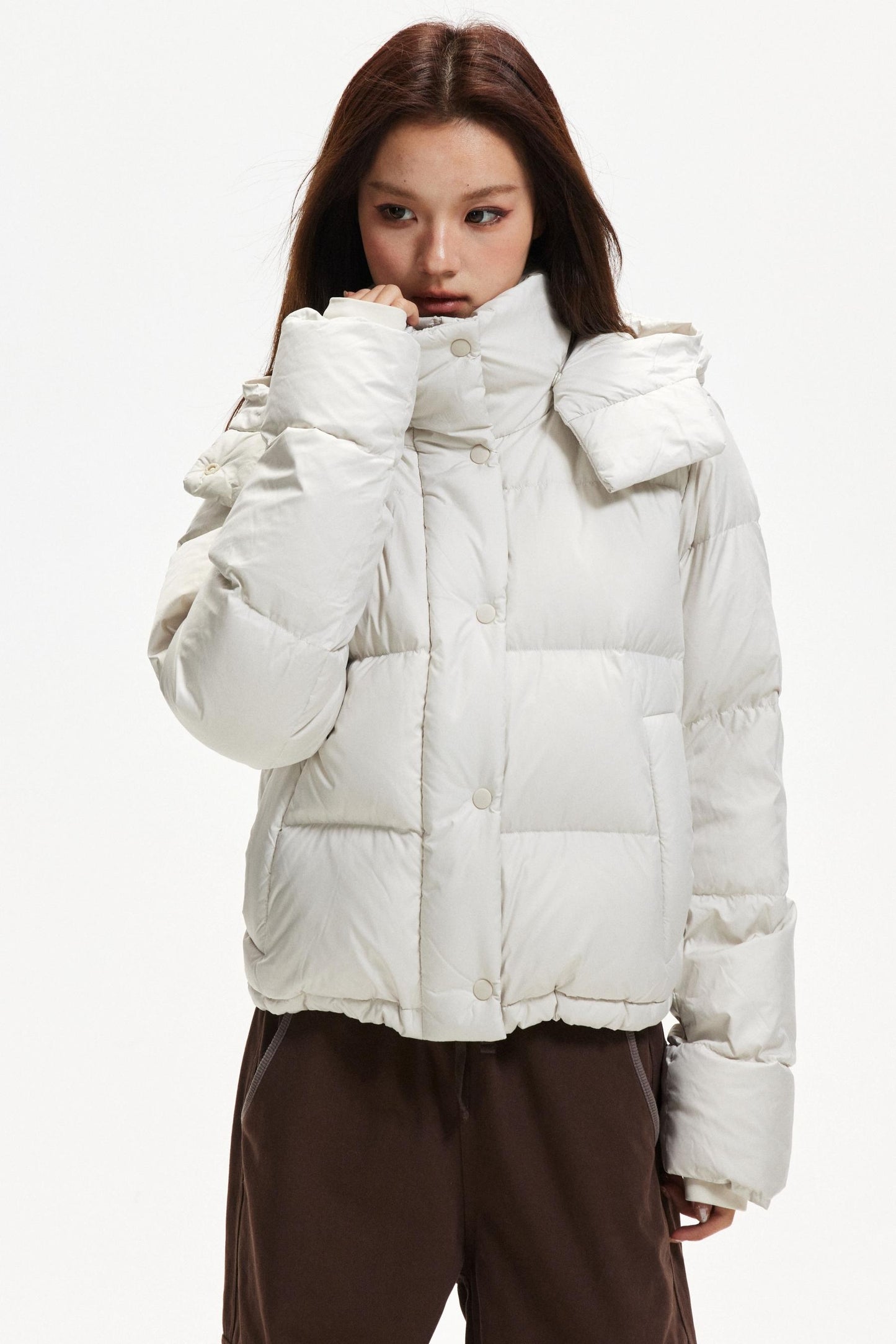 Hooded White Duck Down Jacket
