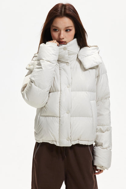 Hooded White Duck Down Jacket
