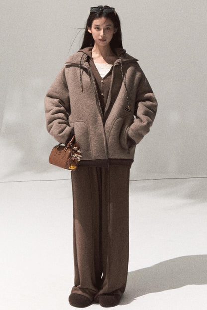 Tears Knit Top & Wide-Leg Pants Set-Up