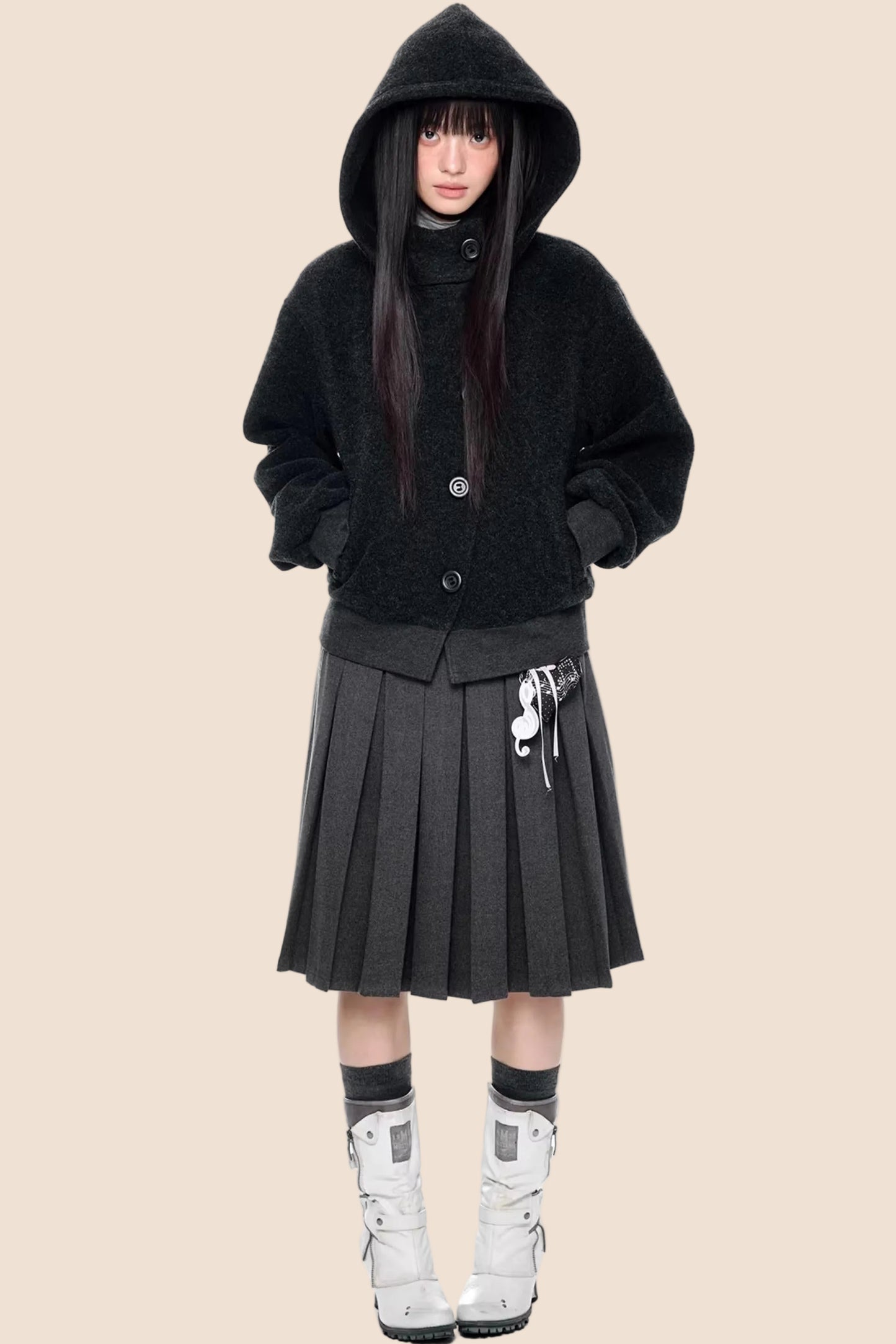 Vintage Woolen Hooded Jacket