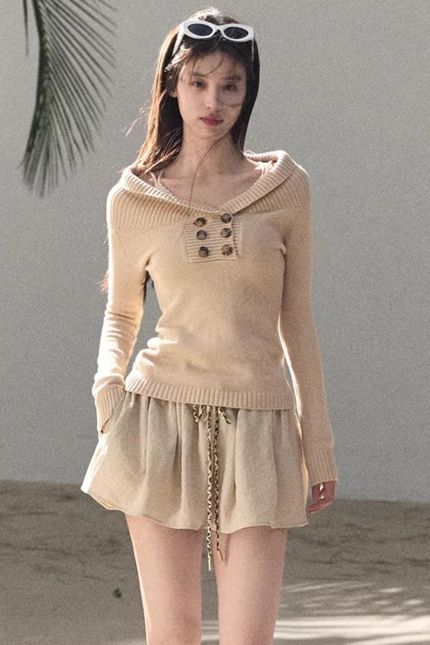 Asymmetrical Cotton Knit Top