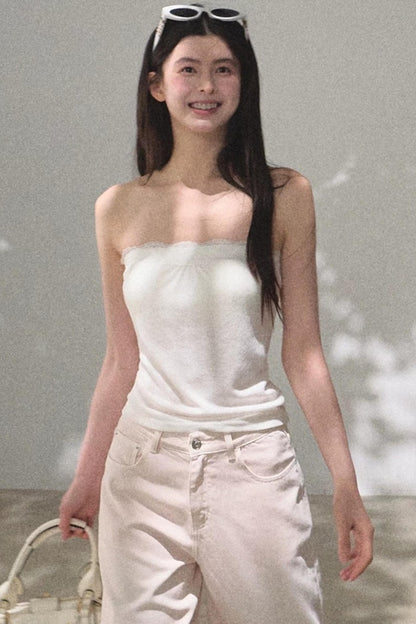 Linen Lace Off-Shoulder Top