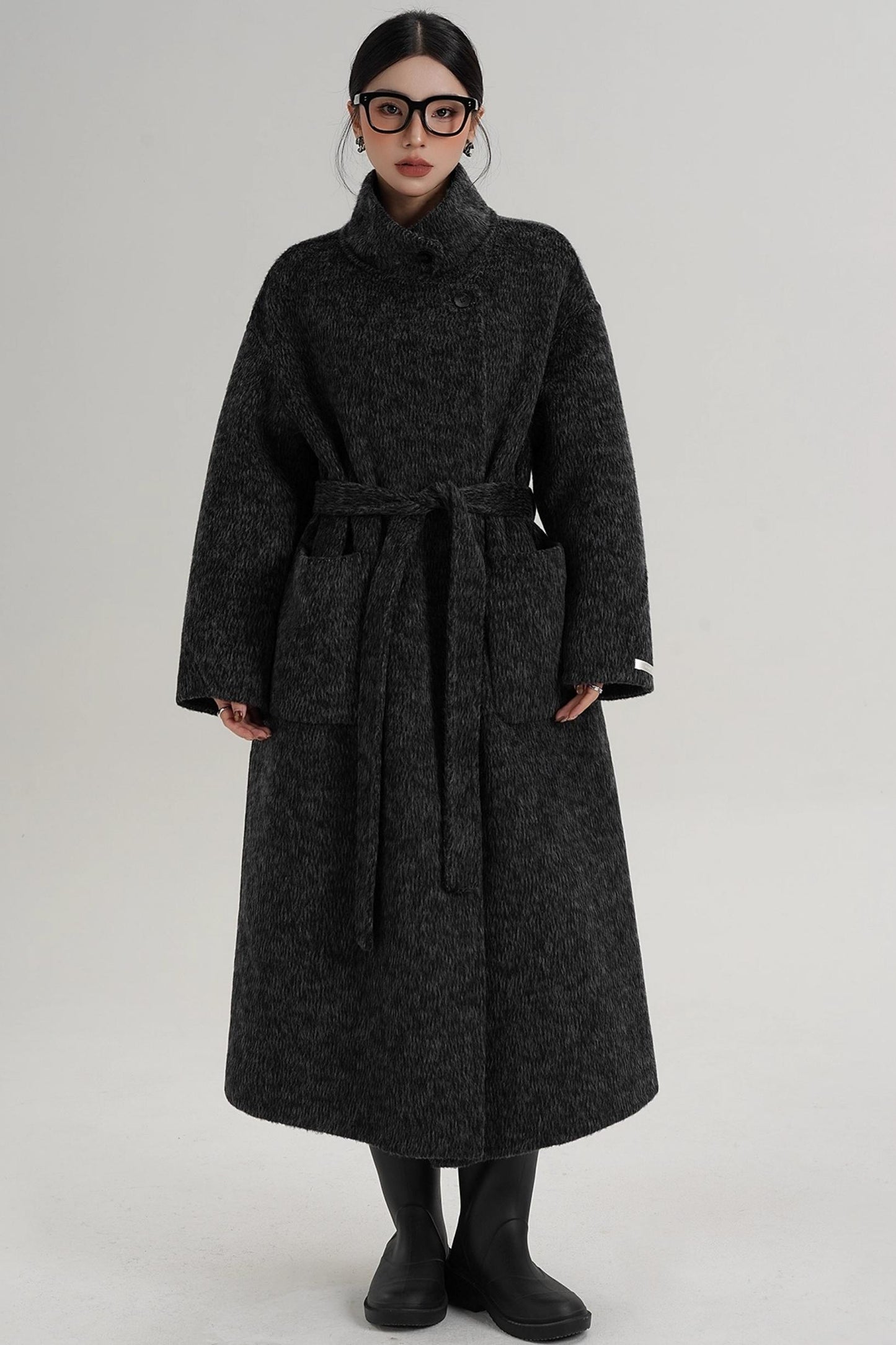 Elegant High-Neck Wool Coat