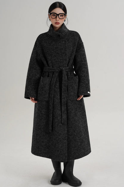 Elegant High-Neck Wool Coat