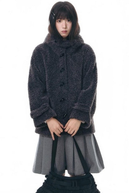 Cozy Hooded Lamb Wool Jacket