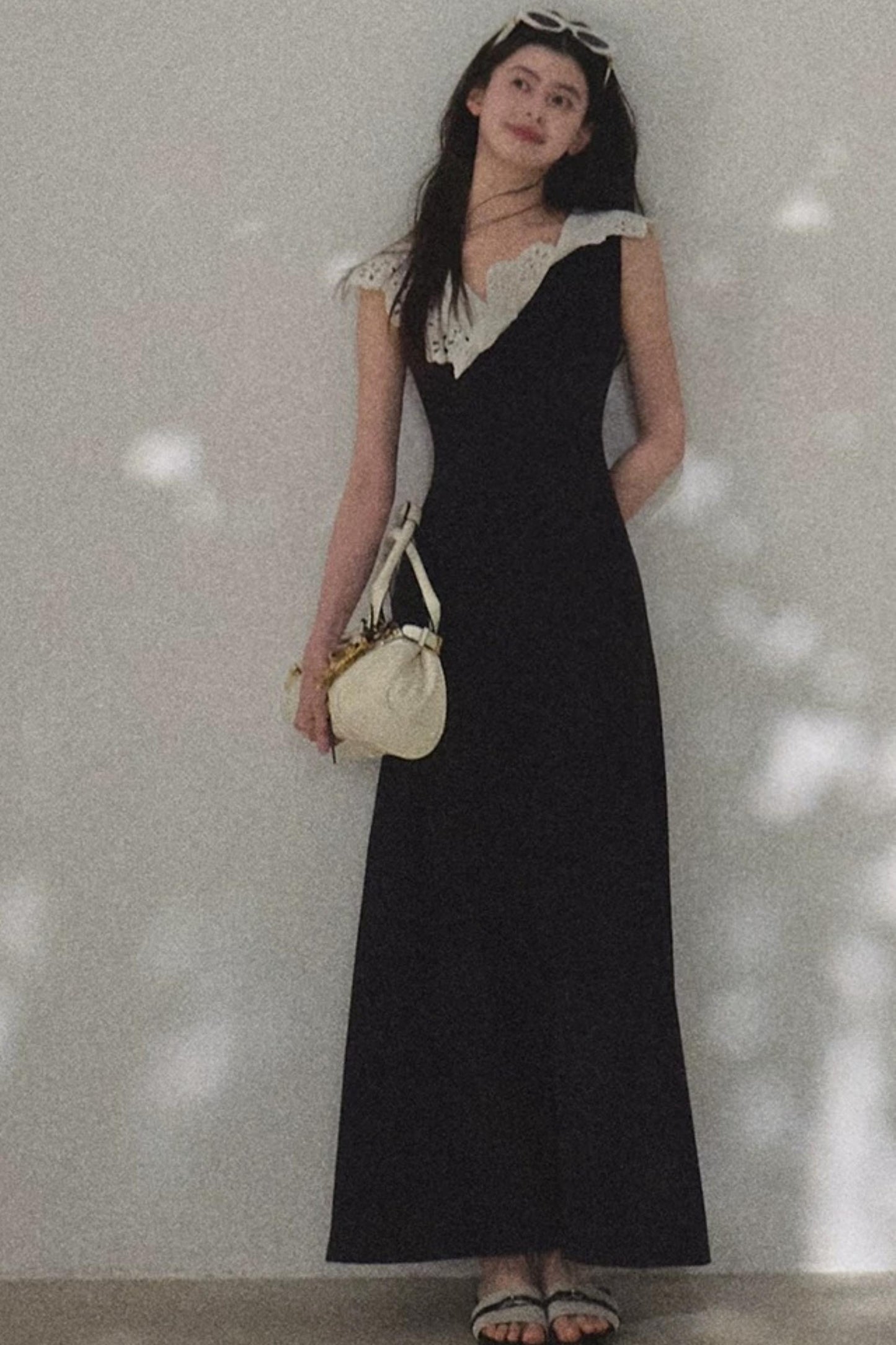 Cotton Sleeveless Backless Waist-cinching Dress