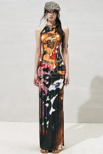 Botanical Slit Dress