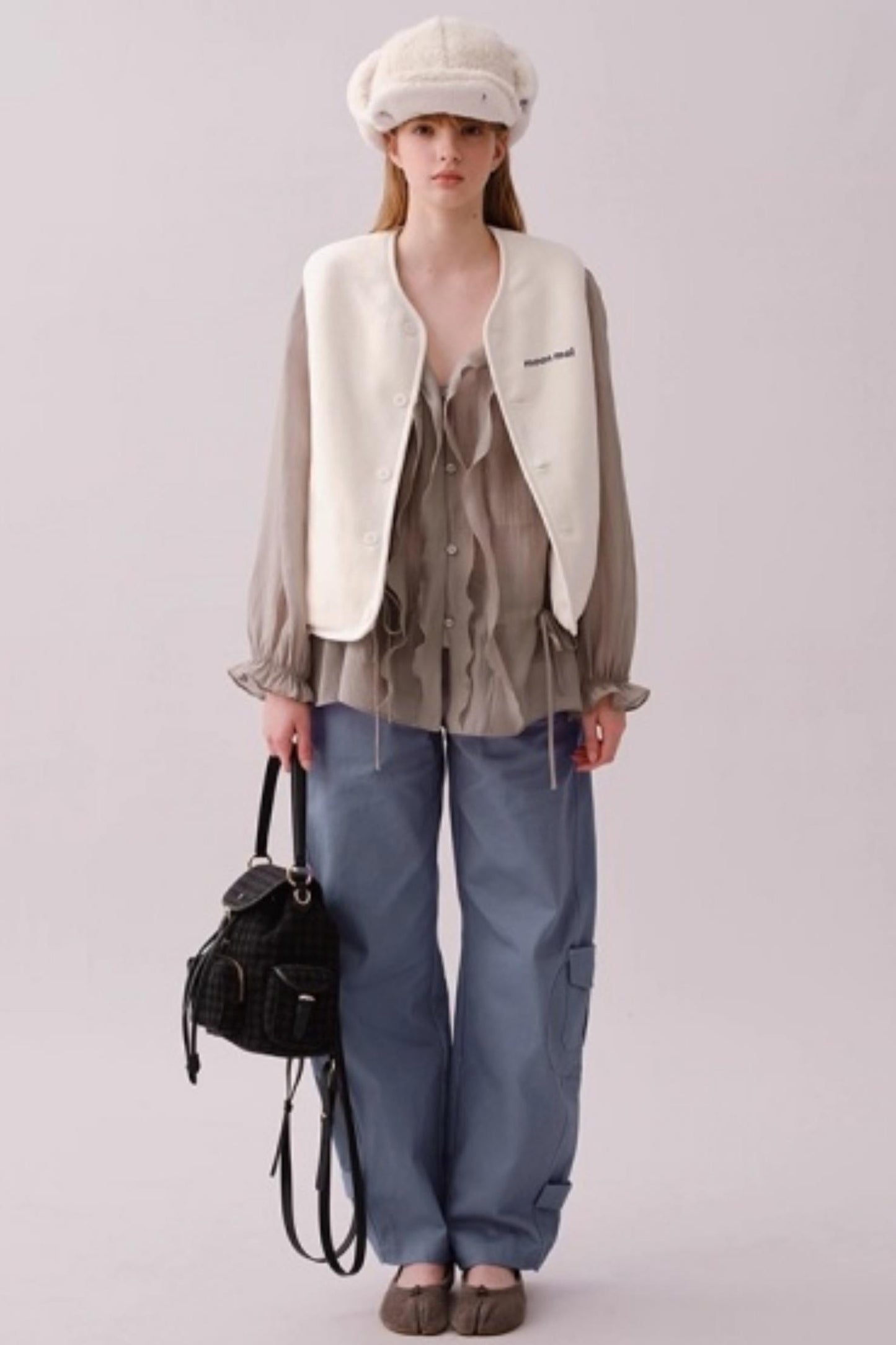 Retro Cotton Wide-Leg Pants