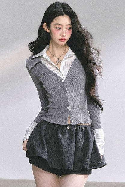 Slimming Long-Sleeved Knitted Top