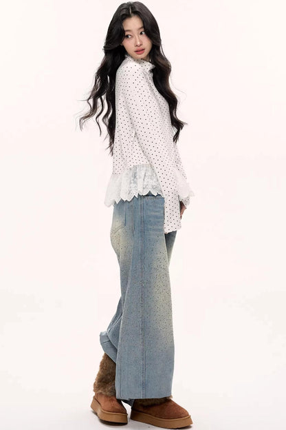 Galaxy Starry Wide-Leg Jeans