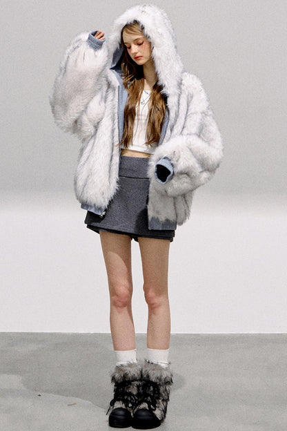 Glacier Blue Reversible Plush Jacket