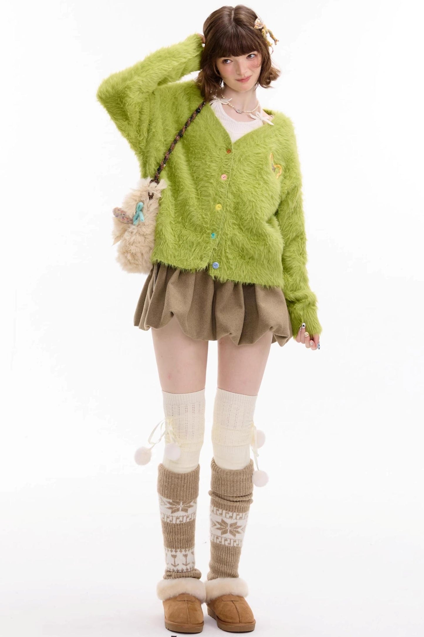 Autumn High-Waisted Woolen A-Line Skirt