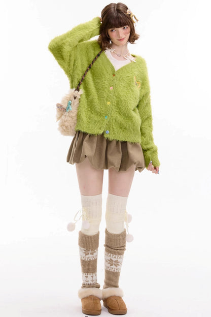 Autumn High-Waisted Woolen A-Line Skirt